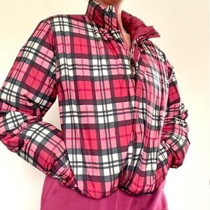 Y2K Reversible Plaid & Maroon Down Puffer Jacket – L.L. Bean